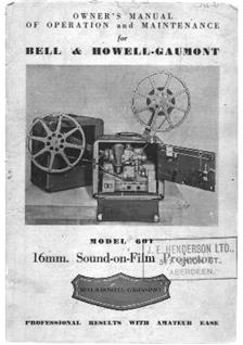 Bell and Howell 601 manual. Camera Instructions.